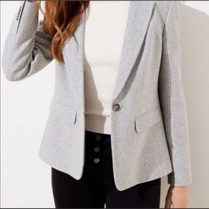 NWT Loft Blazer Gray Herringbone - 16